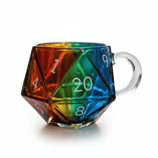 D20 Dice Glass Mug