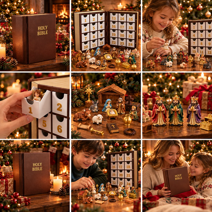 24-Day Christmas Nativity Advent Calendar – 3D Nativity Scene Countdown Set