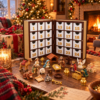 24-Day Christmas Nativity Advent Calendar – 3D Nativity Scene Countdown Set