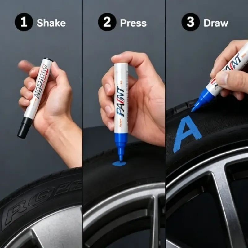 Automotive Tire Paint Markers | 8 Color Waterproof Tire Lettering Pens