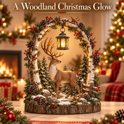 Woodland Christmas lantern decoration