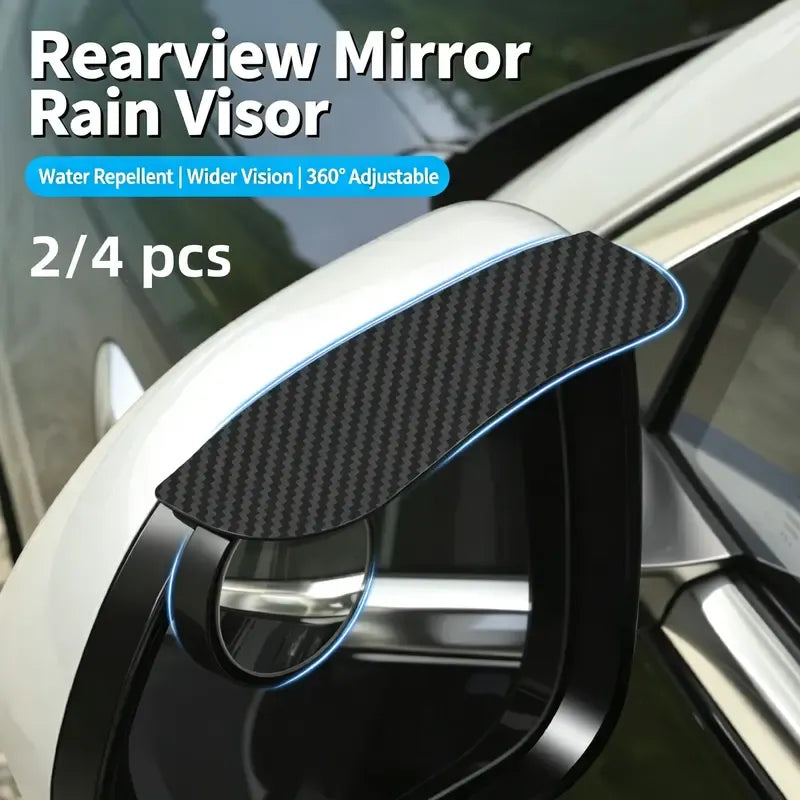 2 PCS Car Rearview Mirror Rain Visors – 360° Blind Spot Rain Guards