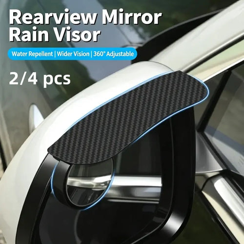 2 PCS Car Rearview Mirror Rain Visors – 360° Blind Spot Rain Guards
