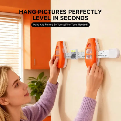 Professional Picture Hanging Tool with Level & Ruler | Inch/cm Frame Alignment Kit for Drywall & Wood Walls