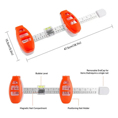 Professional Picture Hanging Tool with Level & Ruler | Inch/cm Frame Alignment Kit for Drywall & Wood Walls