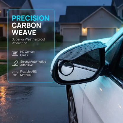 2 PCS Car Rearview Mirror Rain Visors – 360° Blind Spot Rain Guards