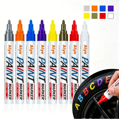 Automotive Tire Paint Markers | 8 Color Waterproof Tire Lettering Pens