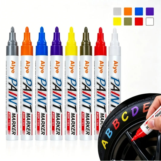 Automotive Tire Paint Markers | 8 Color Waterproof Tire Lettering Pens