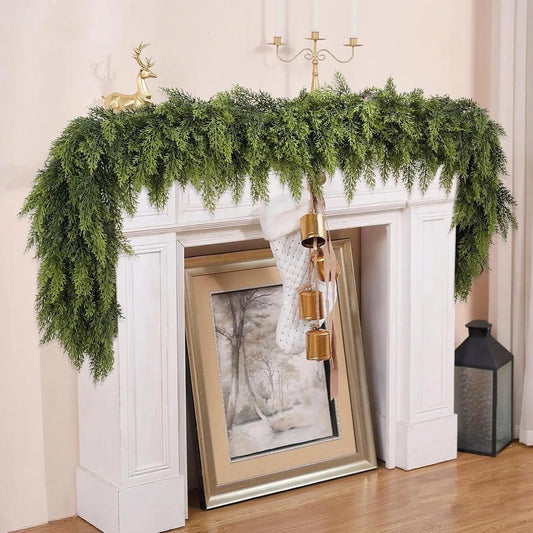 🏆2026 Christmas Cedar Garland – Festive Holiday Greenery for Mantels, Staircases, Doors & Home Decor