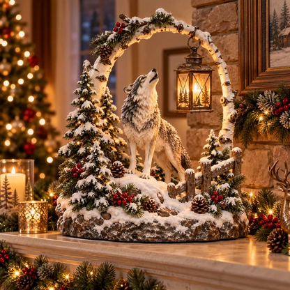Woodland Christmas lantern decoration