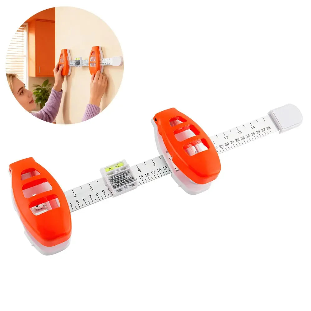 Professional Picture Hanging Tool with Level & Ruler | Inch/cm Frame Alignment Kit for Drywall & Wood Walls