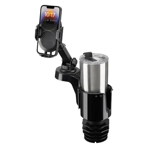 Car Cup Holder Phone Mount – Long Arm 360° Rotation & Adjustable Stand