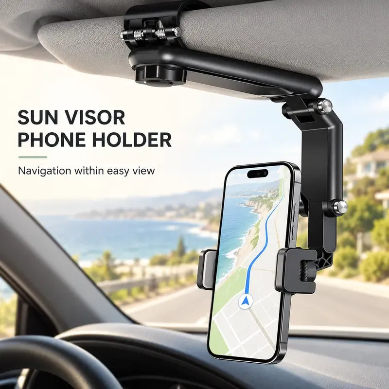 🚗📱Car Phone Mount – Long Adjustable Arm 360° Rotation & Secure Anti-Scratch Clamp 🎥