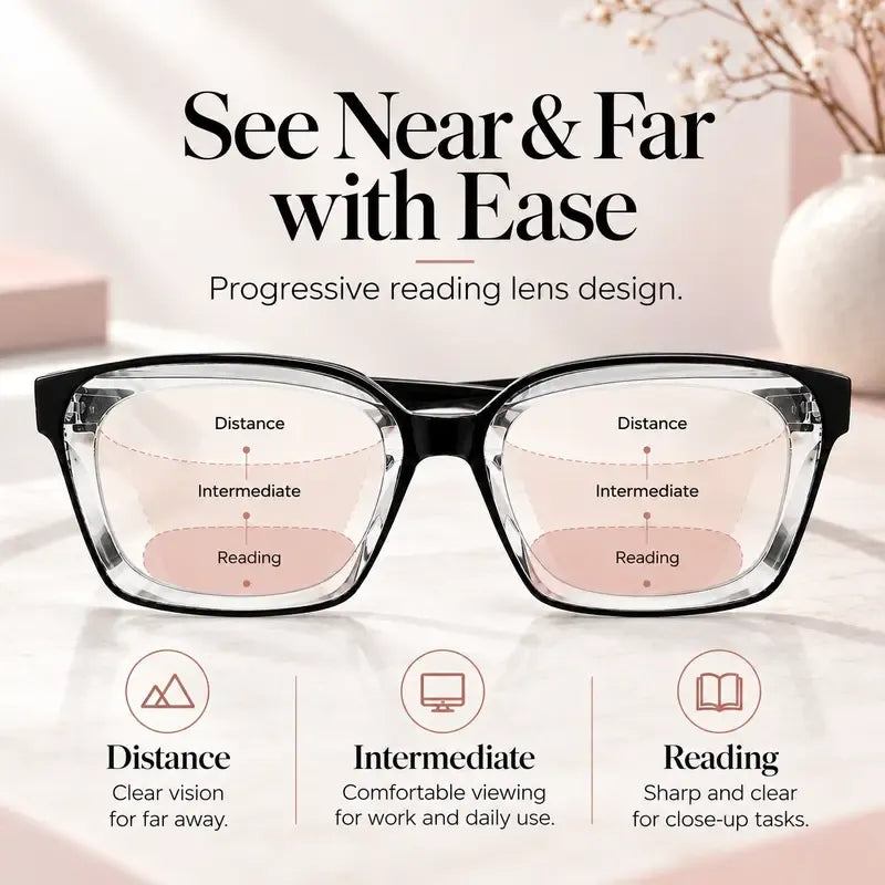 Progressive Photochromic Reading Glasses – Blue Light Filtering for Men & Women
