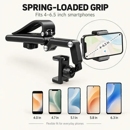 🚗📱Car Phone Mount – Long Adjustable Arm 360° Rotation & Secure Anti-Scratch Clamp 🎥