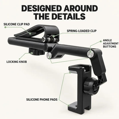 🚗📱Car Phone Mount – Long Adjustable Arm 360° Rotation & Secure Anti-Scratch Clamp 🎥