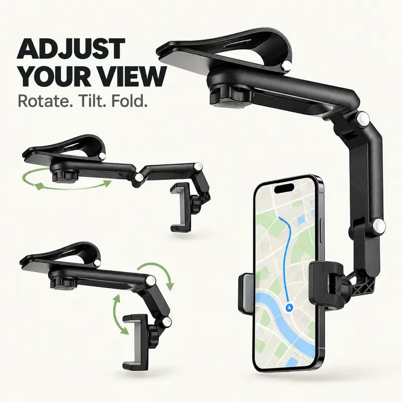 🚗📱Car Phone Mount – Long Adjustable Arm 360° Rotation & Secure Anti-Scratch Clamp 🎥