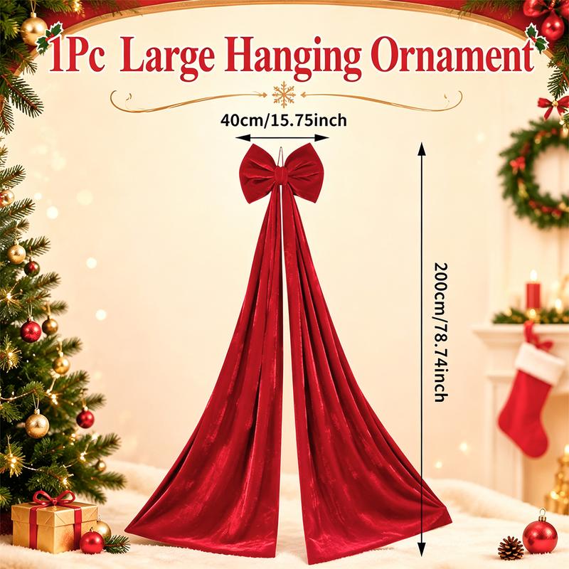 🎀🎄 6.5ft Giant Burgundy Velvet Christmas Bow – Festive Décor for Trees, Windows & Walls ✨✨