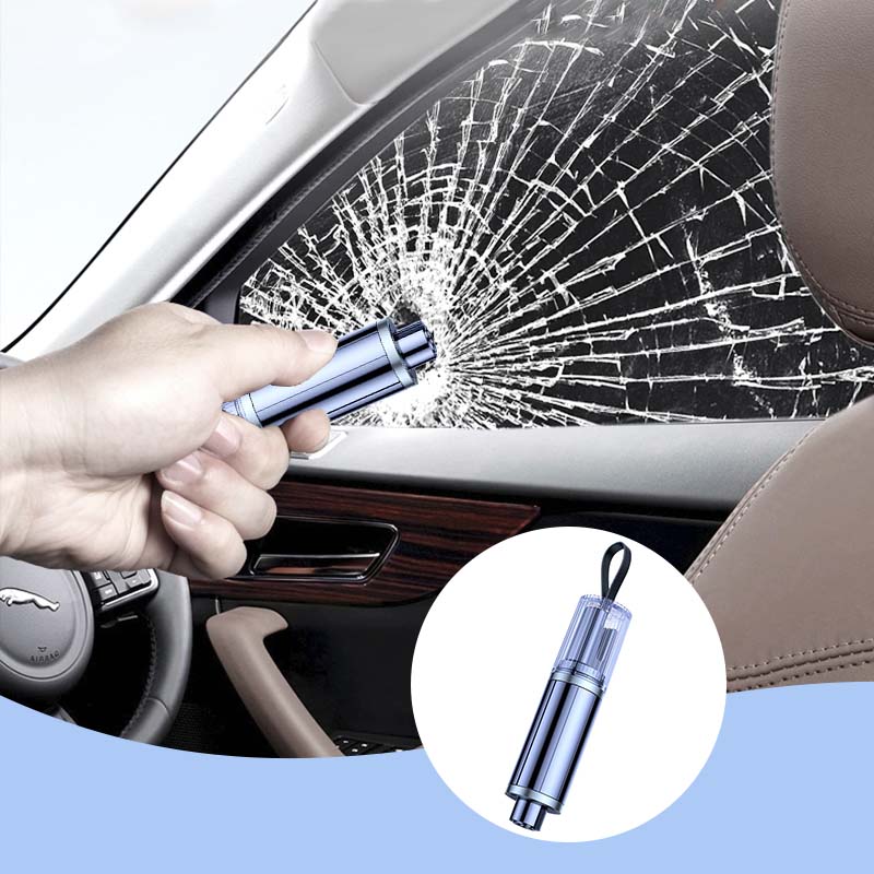 🚙Emergency Car Window Breaker & Seatbelt Cutter – 2-in-1 escape tool. Tungsten steel head shatters glass, hidden cutter slices belts. Compact keychain size for every car! 🔨✅