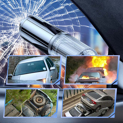 🚙Emergency Car Window Breaker & Seatbelt Cutter – 2-in-1 escape tool. Tungsten steel head shatters glass, hidden cutter slices belts. Compact keychain size for every car! 🔨✅