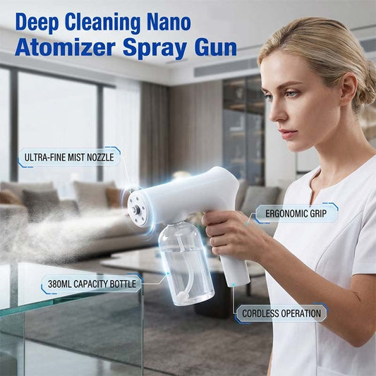 🦠 50% OFF NOW! 🚫💧 Cordless Nano Atomizer – Touchless Disinfecting with Blue Light for Home, Office & Car 🏠