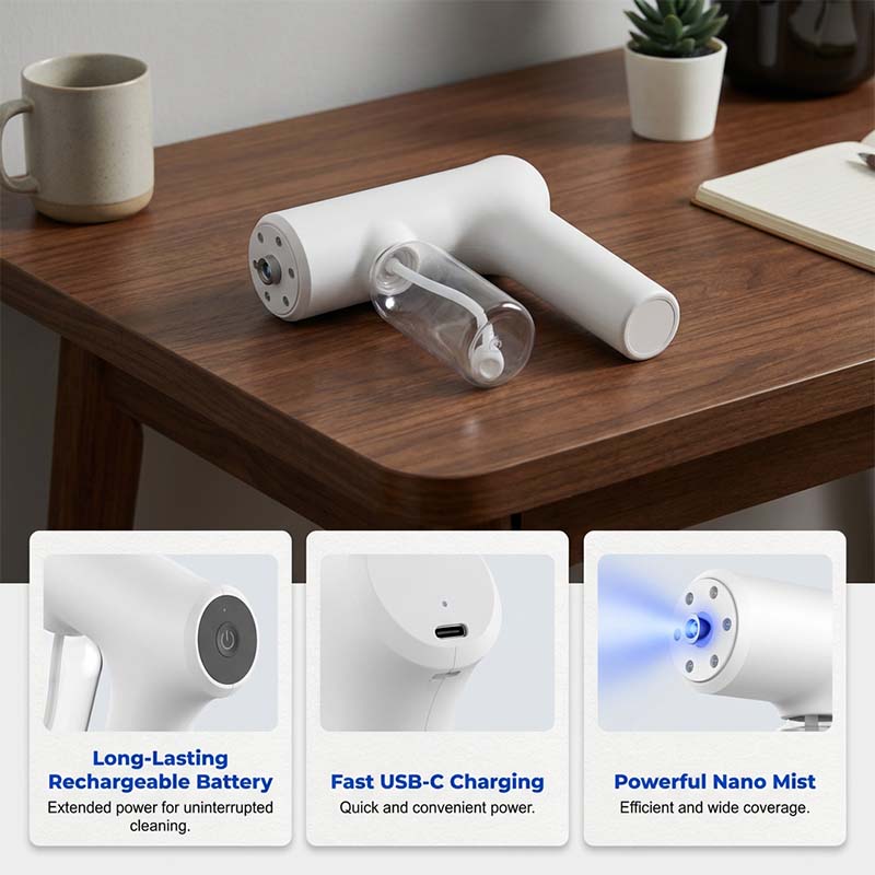 🦠 50% OFF NOW! 🚫💧 Cordless Nano Atomizer – Touchless Disinfecting with Blue Light for Home, Office & Car 🏠