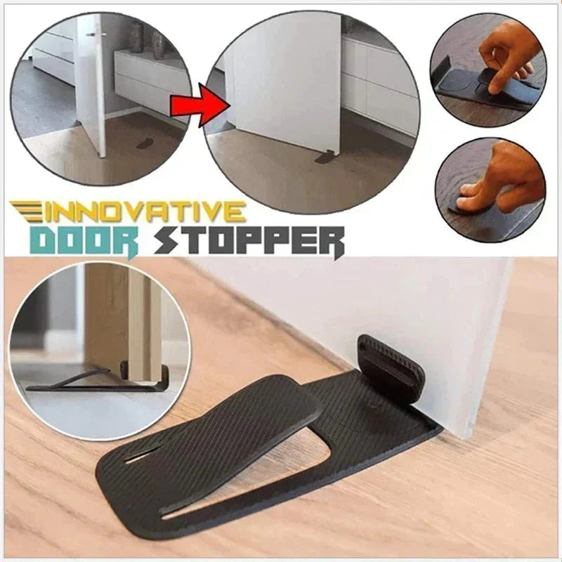 4-Pack Door Stopper Protector –  No-drill, residue-free & holds doors open. Safe & simple – stock up & save! 🏠✅
