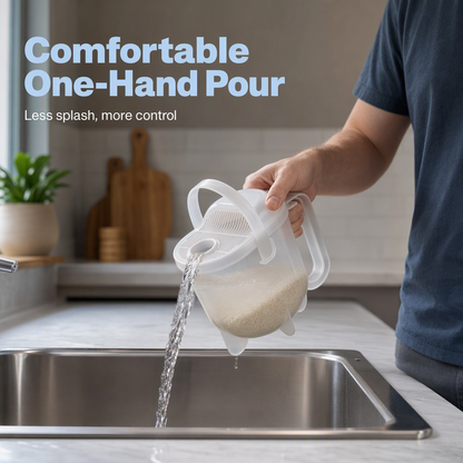 📢⏰ 50% OFF – Hands-Free Rice Washer with Strainer 🍚✨