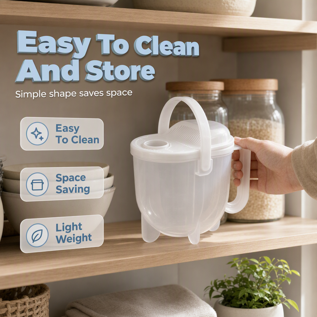 📢⏰ 50% OFF – Hands-Free Rice Washer with Strainer 🍚✨