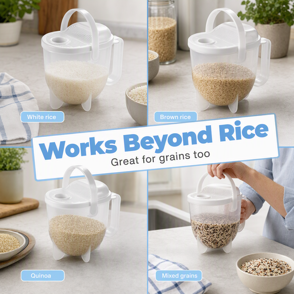 📢⏰ 50% OFF – Hands-Free Rice Washer with Strainer 🍚✨