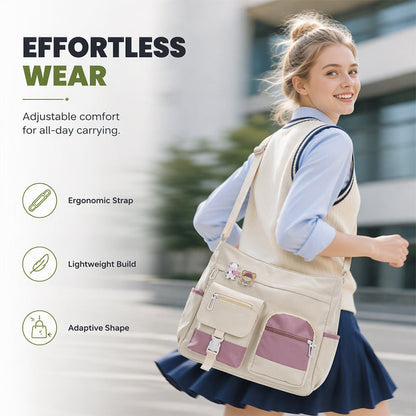 👜 HALF PRICE — TODAY ONLY! ✨ Large Capacity Multi-Pocket Canvas Tote Bag – Retro Style, Roomy & Organized 🎒 Laptop-Friendly, Lightweight & Comfortable 🏫 Perfect for School, Commuting & Shopping 🛍️