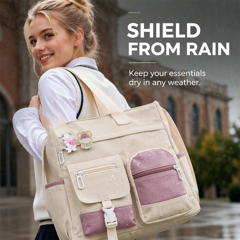 👜 HALF PRICE — TODAY ONLY! ✨ Large Capacity Multi-Pocket Canvas Tote Bag – Retro Style, Roomy & Organized 🎒 Laptop-Friendly, Lightweight & Comfortable 🏫 Perfect for School, Commuting & Shopping 🛍️