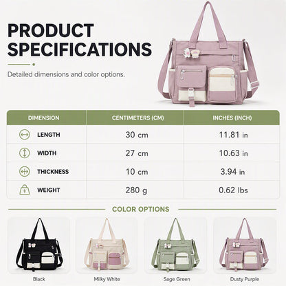 👜 HALF PRICE — TODAY ONLY! ✨ Large Capacity Multi-Pocket Canvas Tote Bag – Retro Style, Roomy & Organized 🎒 Laptop-Friendly, Lightweight & Comfortable 🏫 Perfect for School, Commuting & Shopping 🛍️
