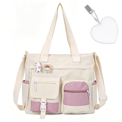 👜 HALF PRICE — TODAY ONLY! ✨ Large Capacity Multi-Pocket Canvas Tote Bag – Retro Style, Roomy & Organized 🎒 Laptop-Friendly, Lightweight & Comfortable 🏫 Perfect for School, Commuting & Shopping 🛍️