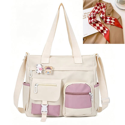 👜 HALF PRICE — TODAY ONLY! ✨ Large Capacity Multi-Pocket Canvas Tote Bag – Retro Style, Roomy & Organized 🎒 Laptop-Friendly, Lightweight & Comfortable 🏫 Perfect for School, Commuting & Shopping 🛍️