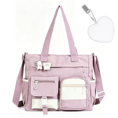 👜 HALF PRICE — TODAY ONLY! ✨ Large Capacity Multi-Pocket Canvas Tote Bag – Retro Style, Roomy & Organized 🎒 Laptop-Friendly, Lightweight & Comfortable 🏫 Perfect for School, Commuting & Shopping 🛍️