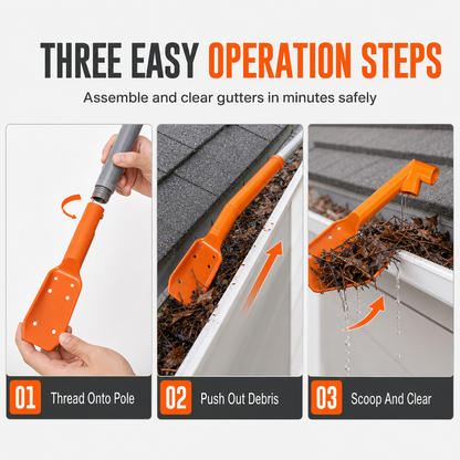 🍂 Adjustable Gutter Cleaning Tool – Ground-Level Leaf & Debris Remover | No-Ladder Reach for Easy Gutter Maintenance