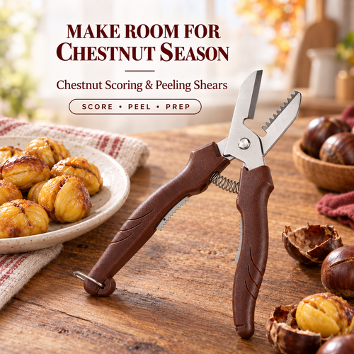 2-in-1 Chestnut Shear – Dual-Edge, Labor-Saving, Safe