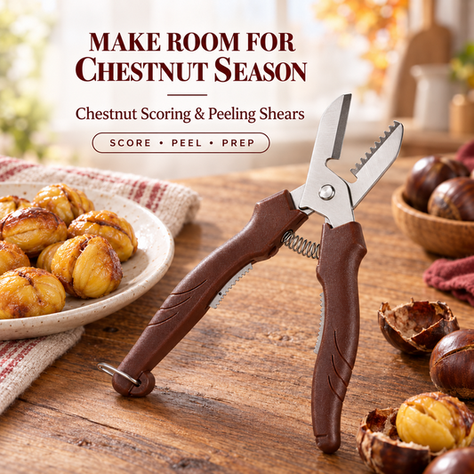 2-in-1 Chestnut Shear – Dual-Edge, Labor-Saving, Safe