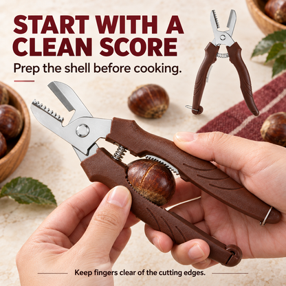 2-in-1 Chestnut Shear – Dual-Edge, Labor-Saving, Safe