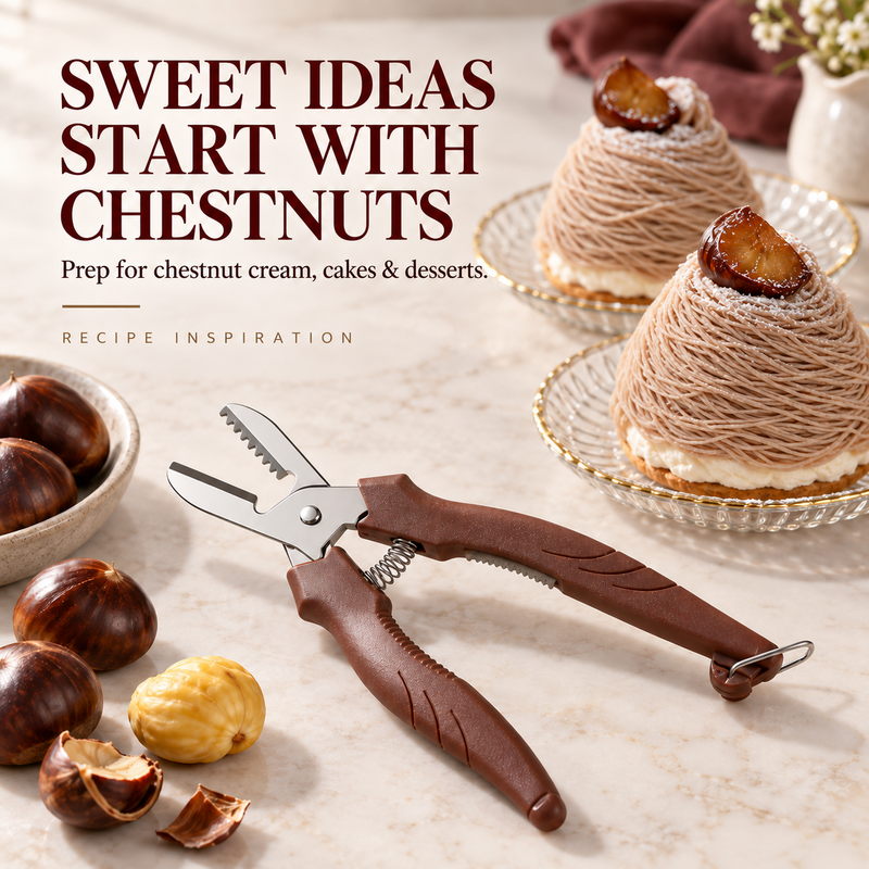 2-in-1 Chestnut Shear – Dual-Edge, Labor-Saving, Safe