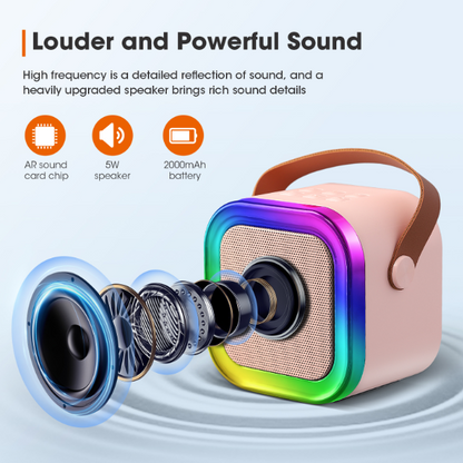 🎁Christmas Special 💥 Only £8.99✨🎵Mini Karaoke Machine for Kids with Wireless Microphones