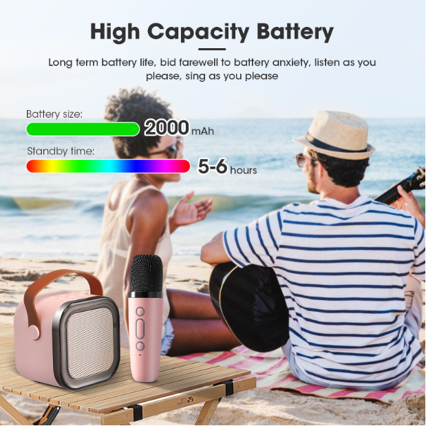 🎁Christmas Special 💥 Only £8.99✨🎵Mini Karaoke Machine for Kids with Wireless Microphones