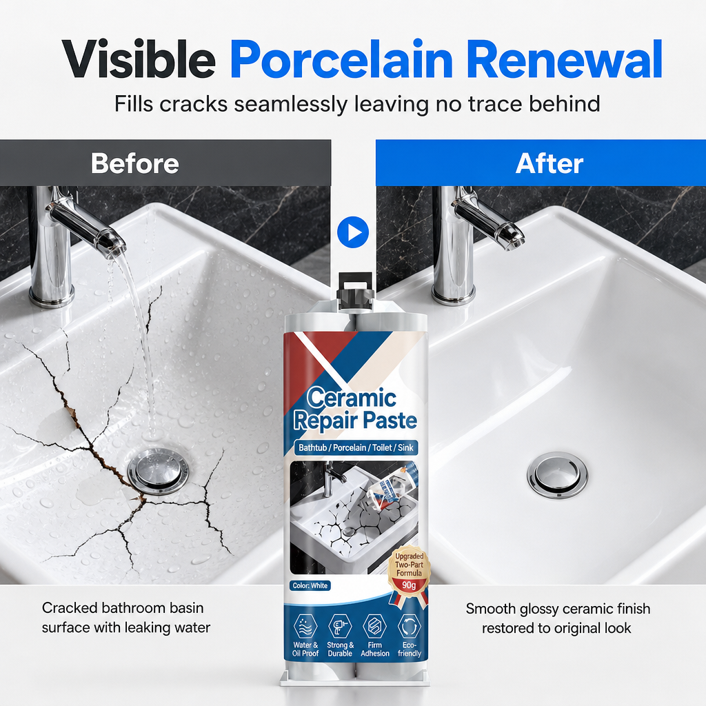 ⏳🔥LIMITED-TIME 49% OFF! 🛠️ Quick-Drying Ceramic Tile Repair Paste – Crack & Chip Filler