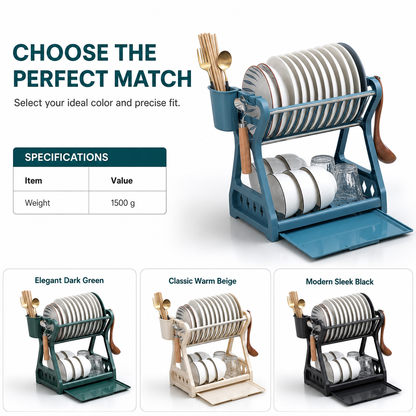 🍽️ Multi-Layer Steel Dish Drying Rack – Vertical Storage, Drip Tray, Tool-Free Install ✨