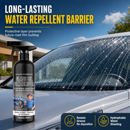 🎁2026 New Arrivals 50% OFF💥Car Glass Oil Film Remover Spray Powerful Windshield Decontamination and Bug Residue Cleaner for Clear Driving Vision