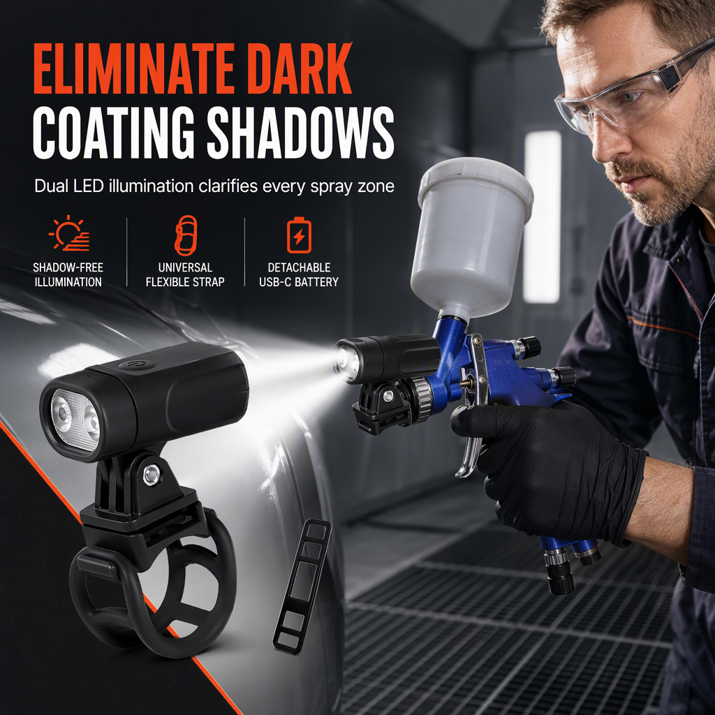 ⏰Spray Gun Light for Car and Furniture Touch Up Spraying Auxiliary Lighting Attachment for Coating and Coloring
