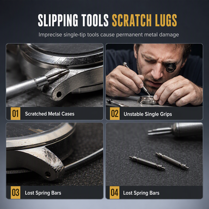 Watch Repair Tool V Shaped Spring Bar Pliers and Tweezers Kit for Strap Removal