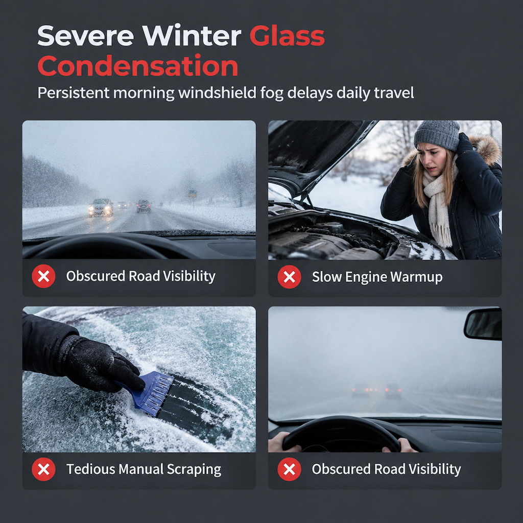 ❄️12V Car Windshield Defroster Defogger Fan – Portable Auto Heater with 360° Rotating Base, Fast Window Ice & Fog Removal for Vehicle