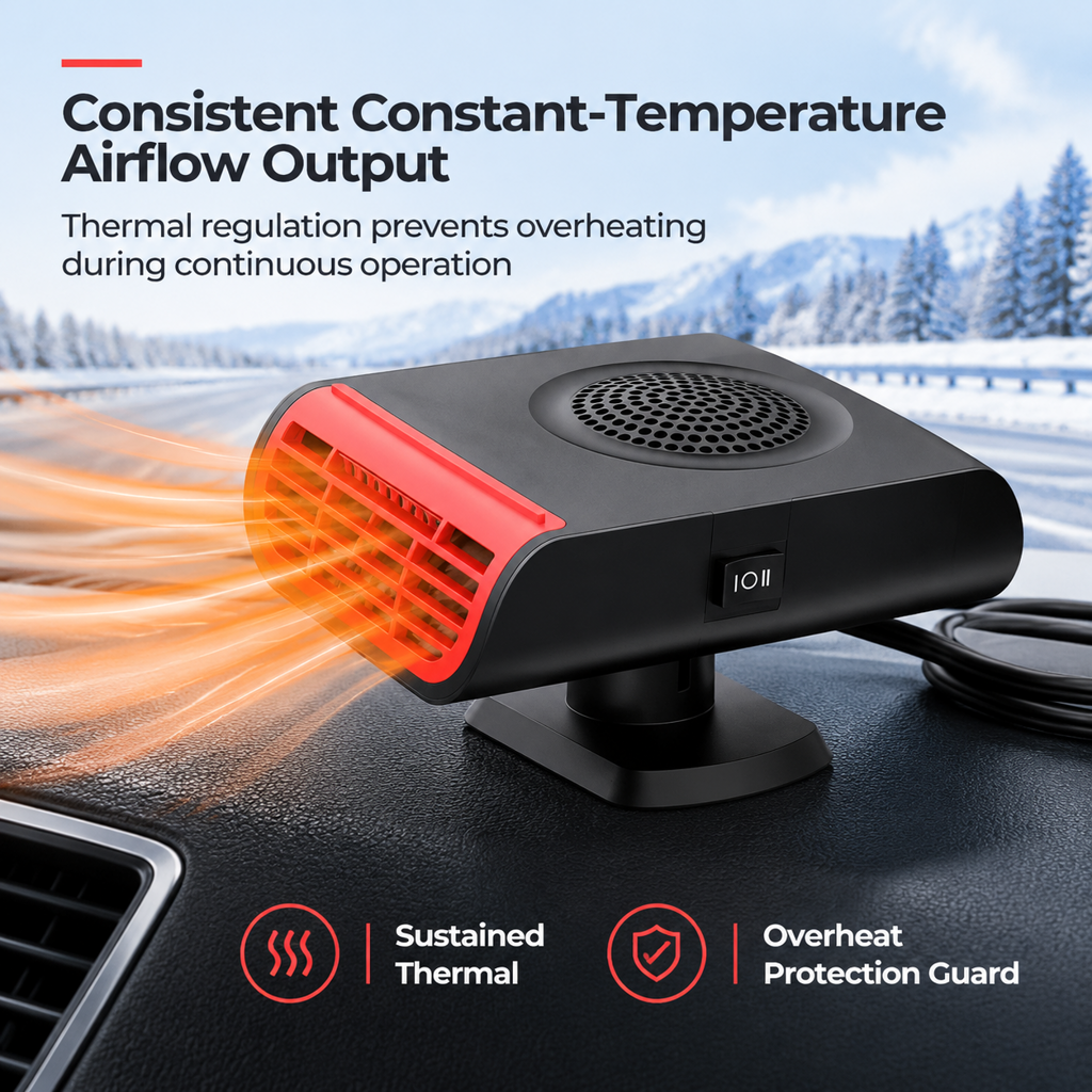 ❄️12V Car Windshield Defroster Defogger Fan – Portable Auto Heater with 360° Rotating Base, Fast Window Ice & Fog Removal for Vehicle